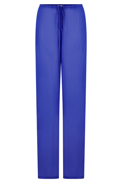 Pantalon droit transparent Tonya - Bleu cobalt