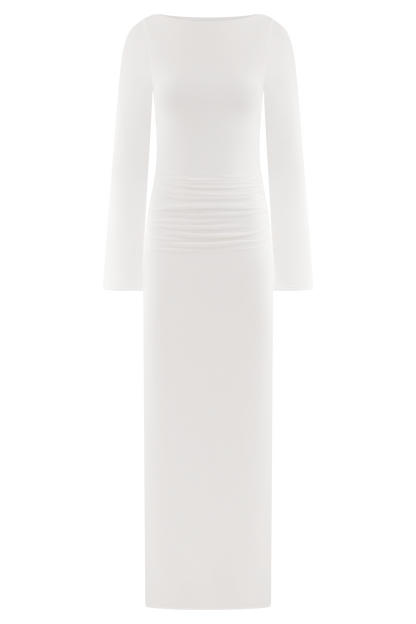 Robe Maxi Vienna en Jersey Découpe - Blanc