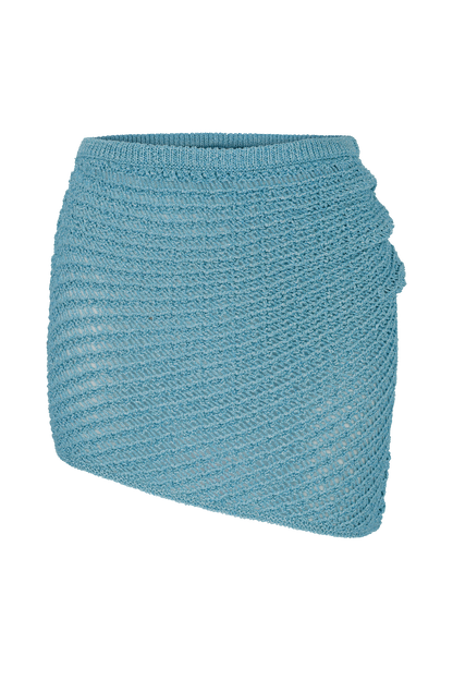 Jupe mini en tricot métallisé Waverley - Bleu