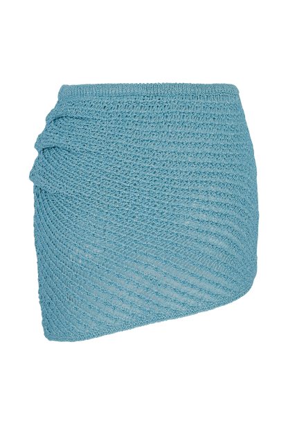 Jupe mini en tricot métallisé Waverley - Bleu