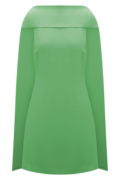 Robe mini drapée avec écharpe Wynter - Verte