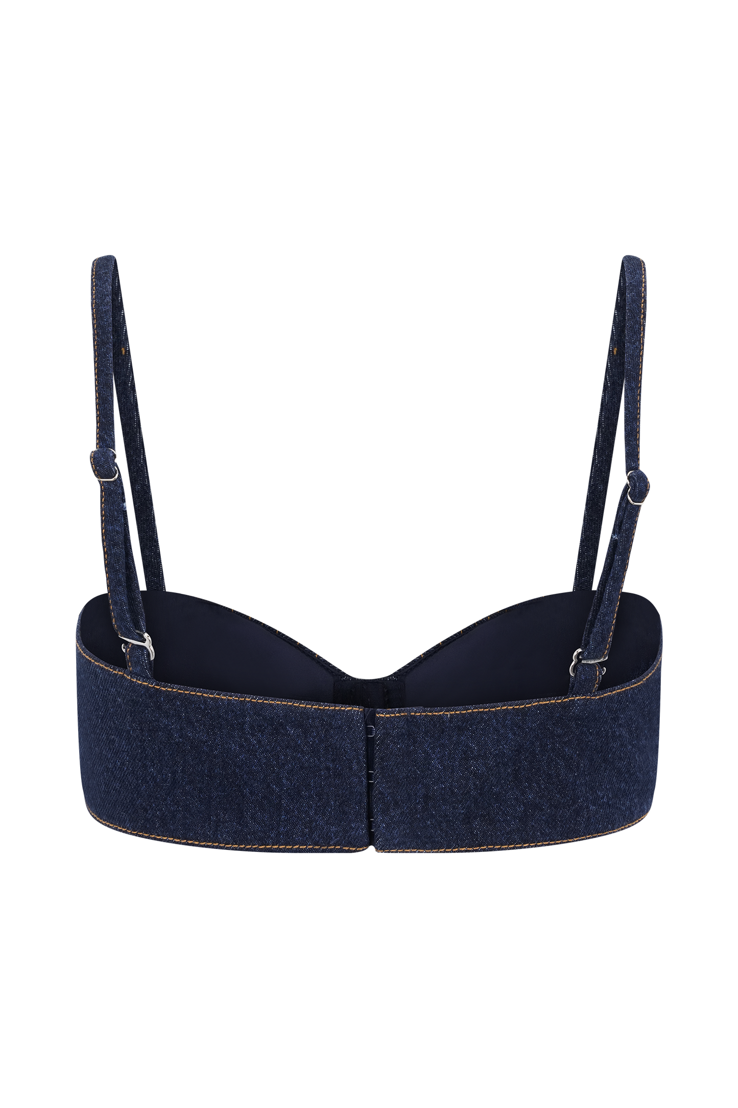 Bralette courte en jean Belle - Bleu indigo
