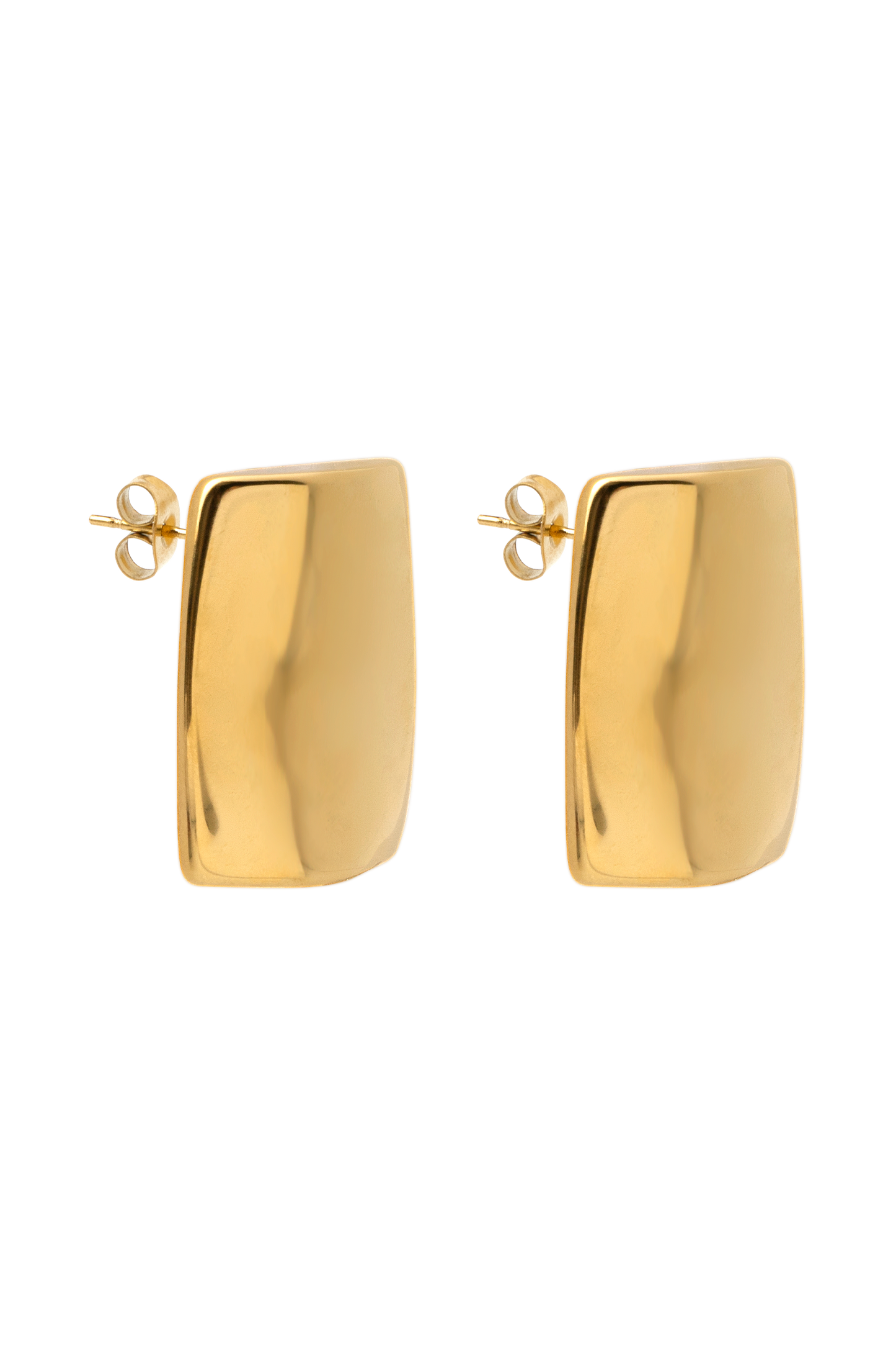 Boucles d'oreilles rectangulaires arrondies Georgia - Or