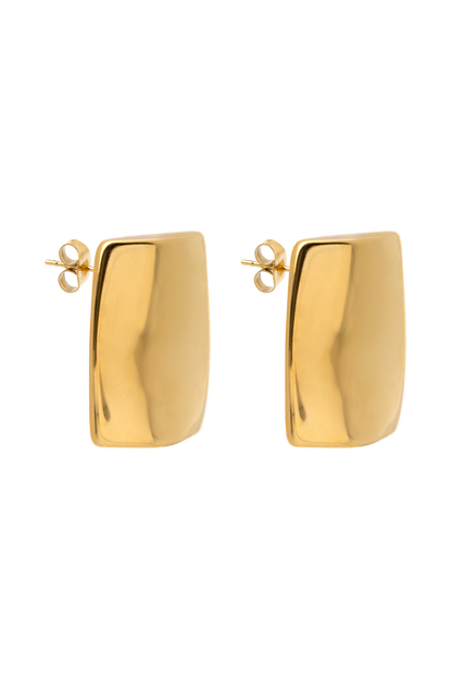 Boucles d'oreilles rectangulaires arrondies Georgia - Or