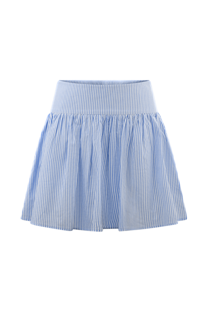 Jupe mini Gretel à empiècements - Rayures bleues