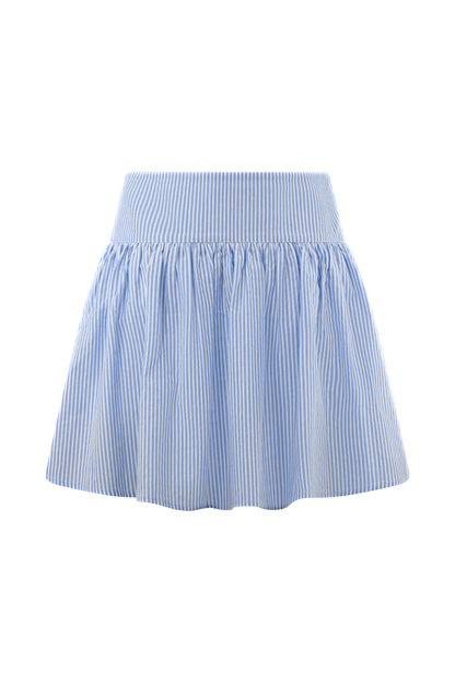 Jupe mini Gretel à empiècements - Rayures bleues