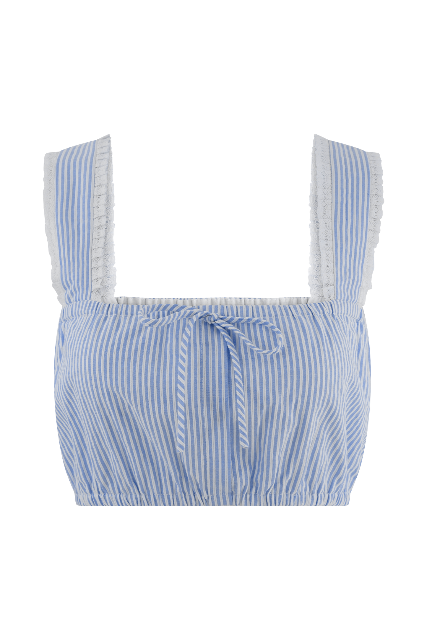 Crop top sans manches Gretel - rayures bleues