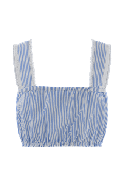 Crop top sans manches Gretel - rayures bleues