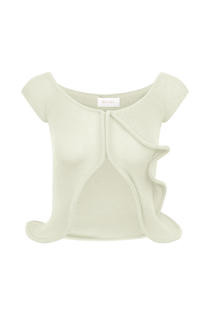 Haisley Haut en Tricot Décolleté Croisé - Ivoire