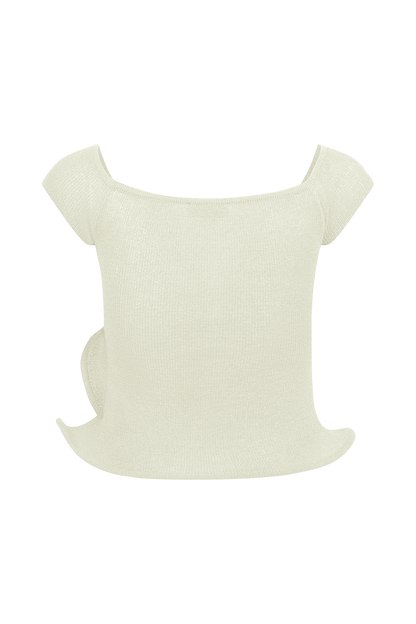 Haisley Haut en Tricot Décolleté Croisé - Ivoire