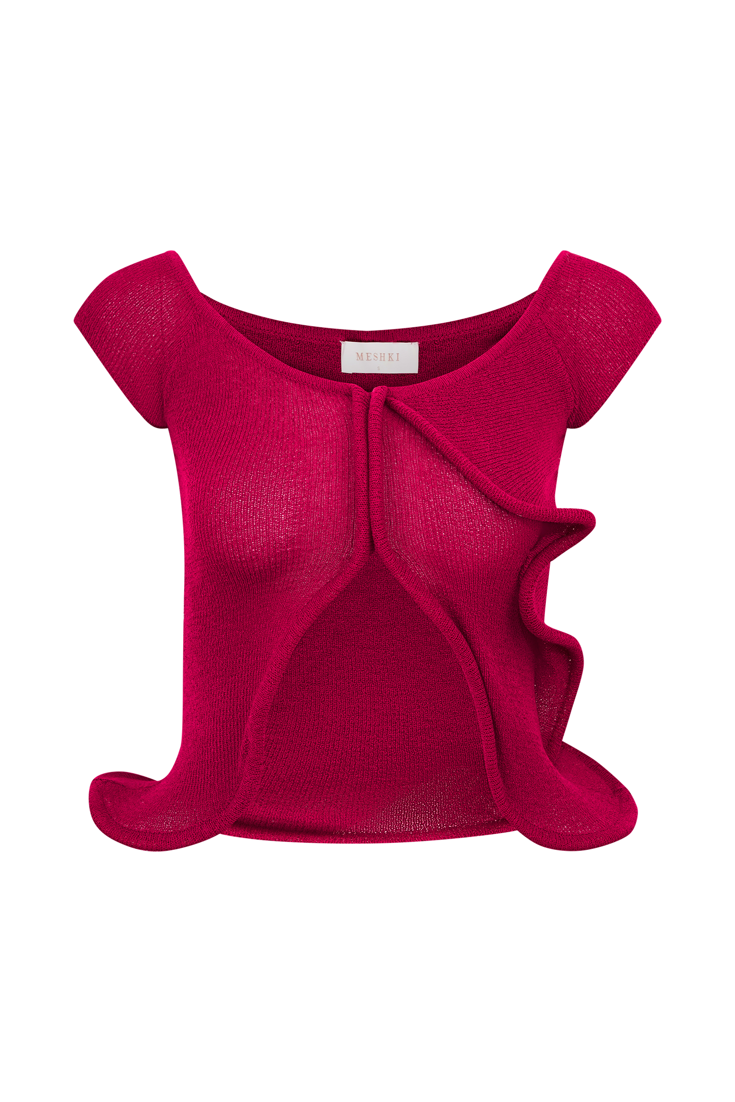 Haisley Haut en Tricot Décolleté Croisé - Framboise