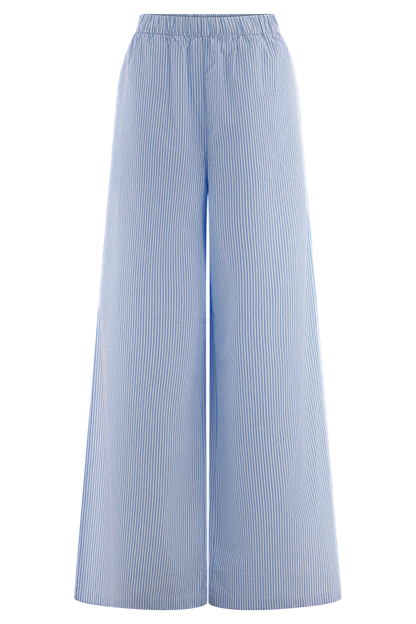 Pantalon à larges jambes Hansen - Rayures bleues