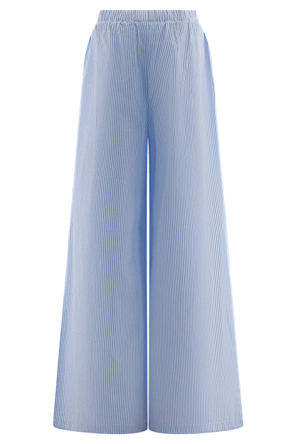 Pantalon à larges jambes Hansen - Rayures bleues