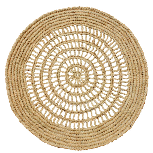 Napperon Tous Les Jours Raphia, Plateau de table en crochet tissé