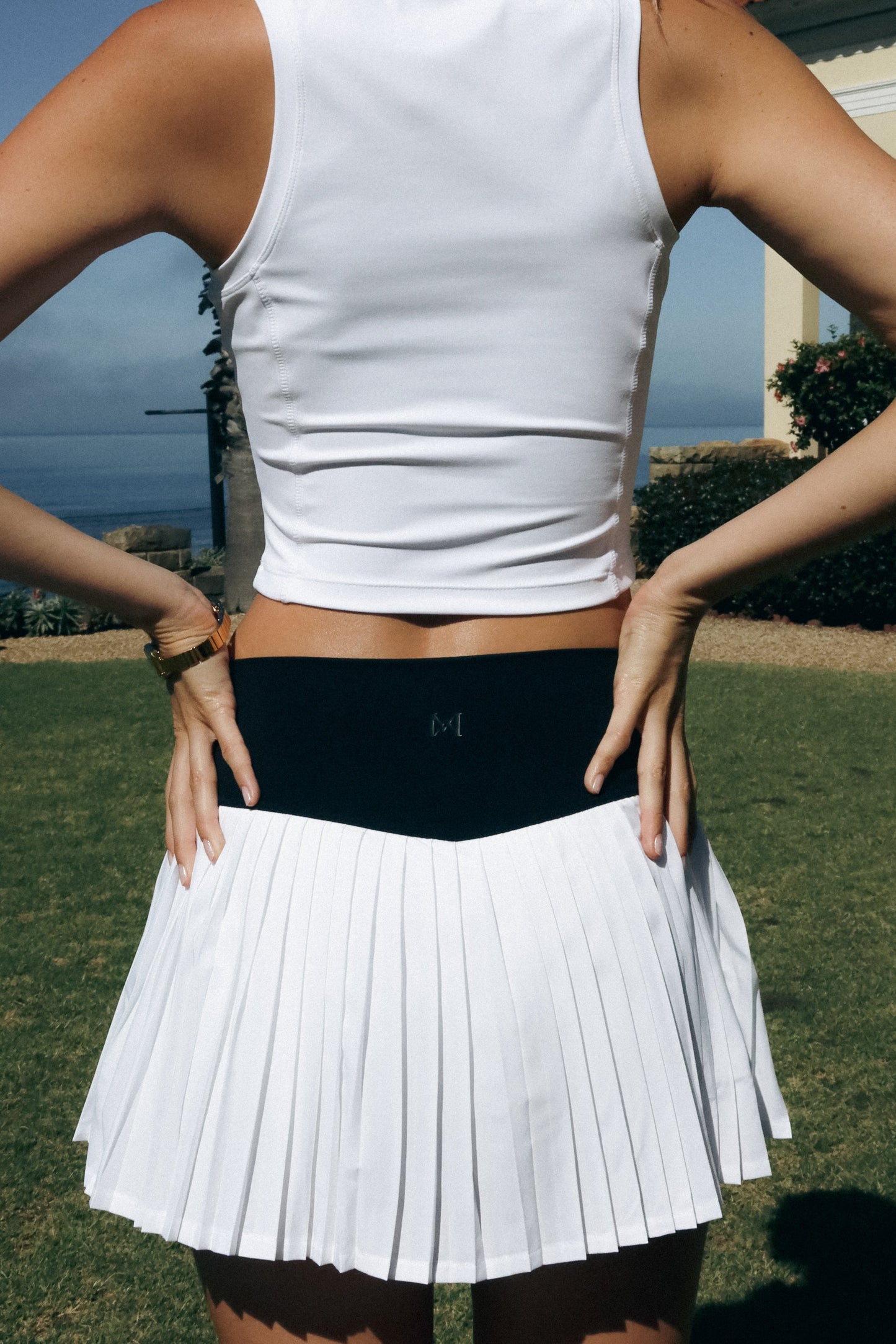 Jupe de sport plissée Denver - Noir/Blanc
