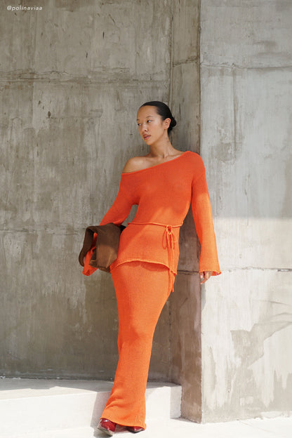 Jupe Maxi Tricot Reagan - Orange