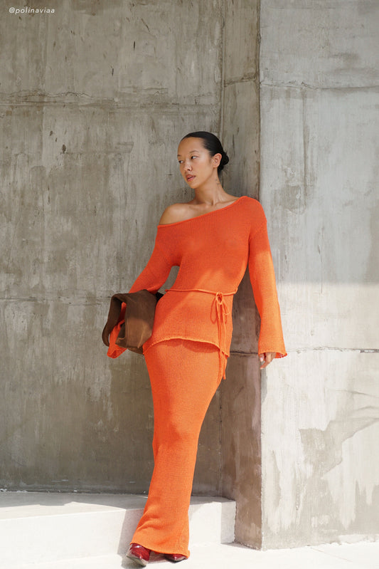 Jupe Maxi Tricot Reagan - Orange