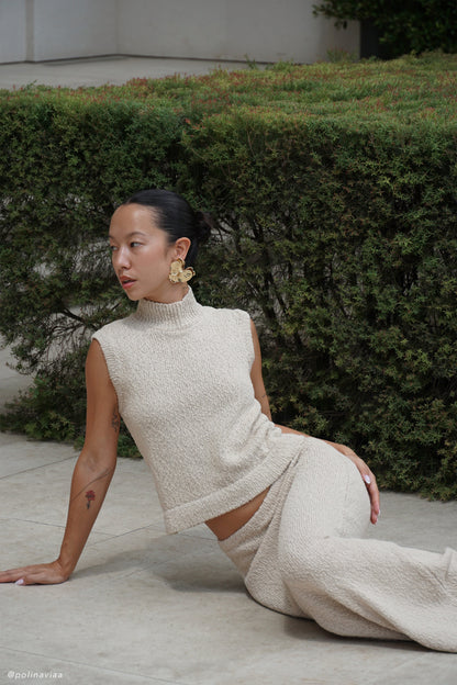 Top en tricot sans manches Azalea - Couleur blé