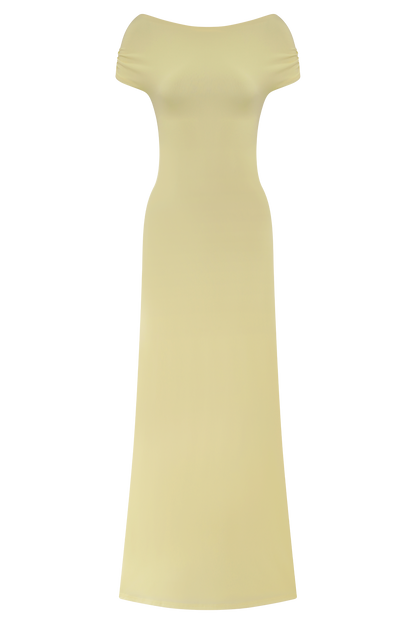 Imogen Robe Maxi Épaules Découvertes et Étroite - Citron