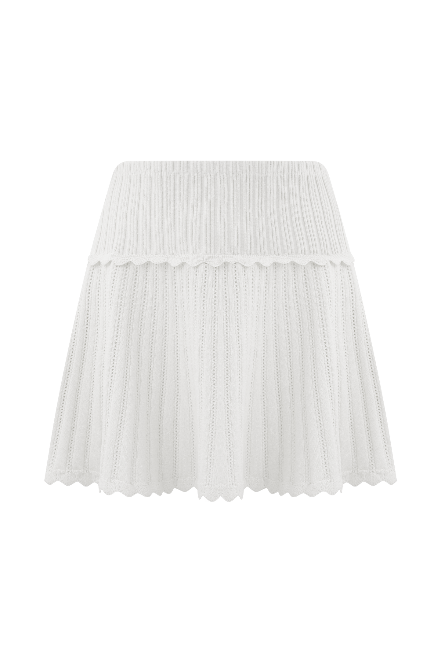 Jupe mini en tricot pointelle Indy - Ivoire