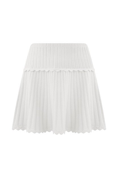 Jupe mini en tricot pointelle Indy - Ivoire