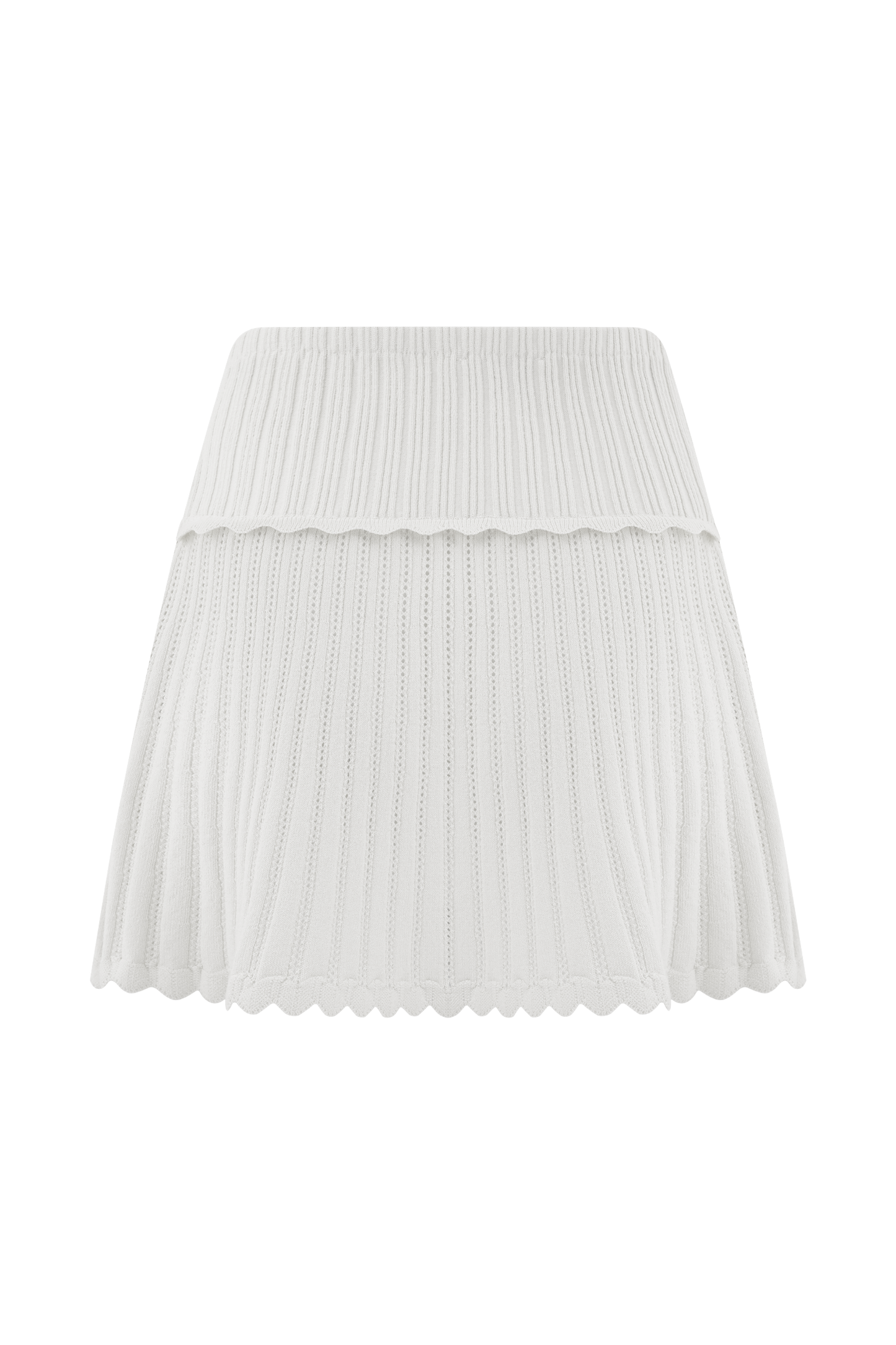 Jupe mini en tricot pointelle Indy - Ivoire