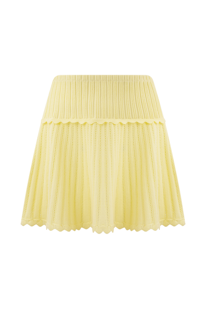 Jupe mini en tricot pointelle Indy - Citron