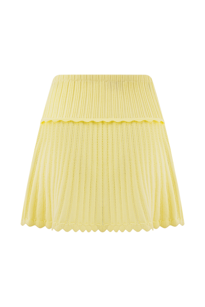 Jupe mini en tricot pointelle Indy - Citron