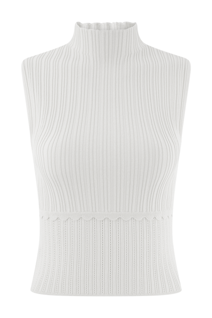 Top en tricot pointelle Indy - Ivoire