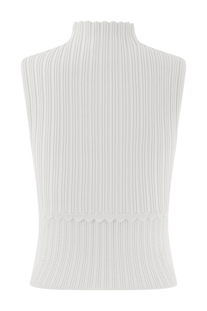 Top en tricot pointelle Indy - Ivoire