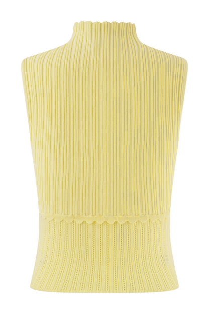 Top en tricot à mailles pointillées Indy - Citron