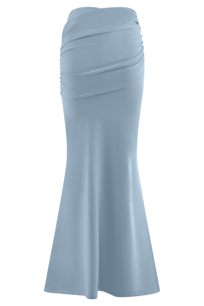 Jupe Maxi en Tricot Plissé Irene - Bleu