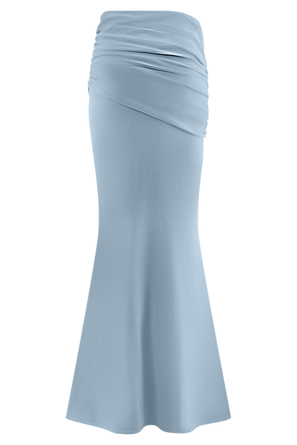 Jupe Maxi en Tricot Plissé Irene - Bleu
