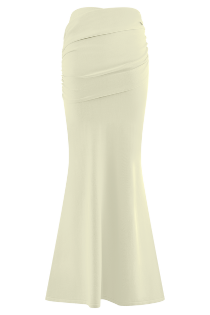 Jupe Maxi Tricot Plissée Irene - Ivoire