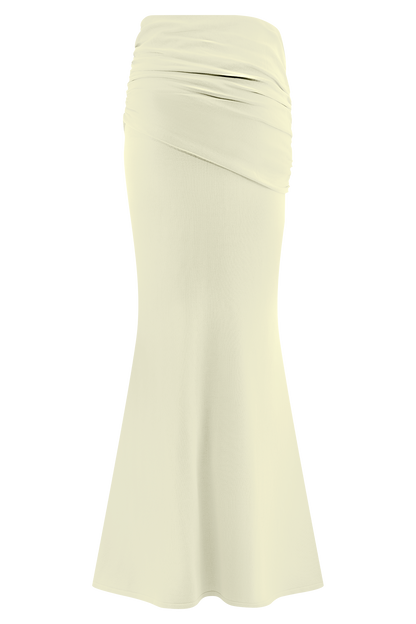 Jupe Maxi Tricot Plissée Irene - Ivoire
