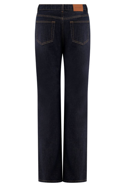 Jean droit taille haute Janine - Bleu indigo délavé