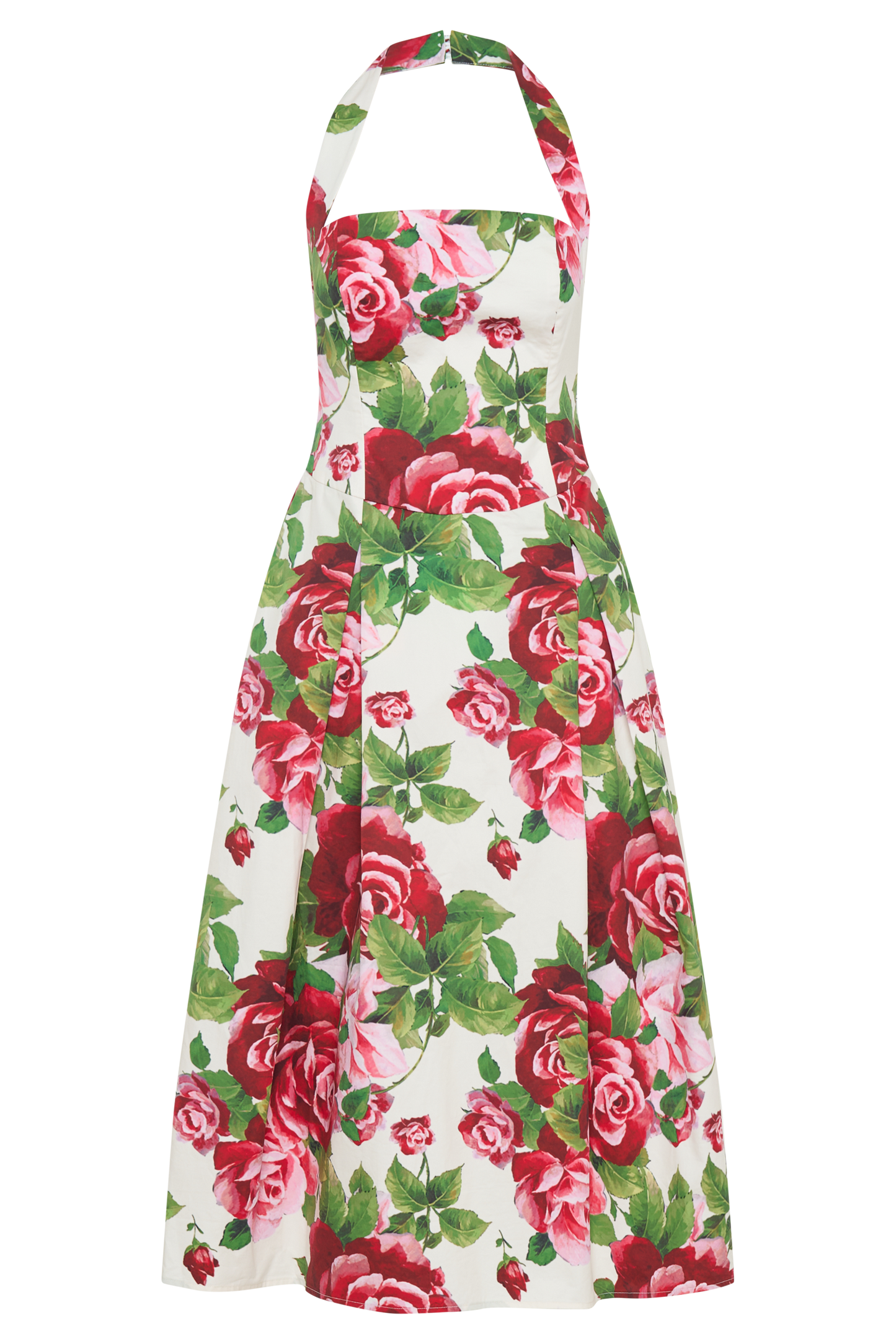 Juana Robe Midi à Bretelles - Imprimé Rose Sonia