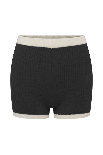 Shorts en tricot contrasté Julianne - Noir/Blanc