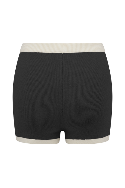 Shorts en tricot contrasté Julianne - Noir/Blanc