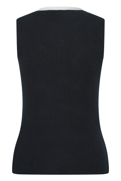 Top en tricot contrasté Julianne - Noir/Blanc