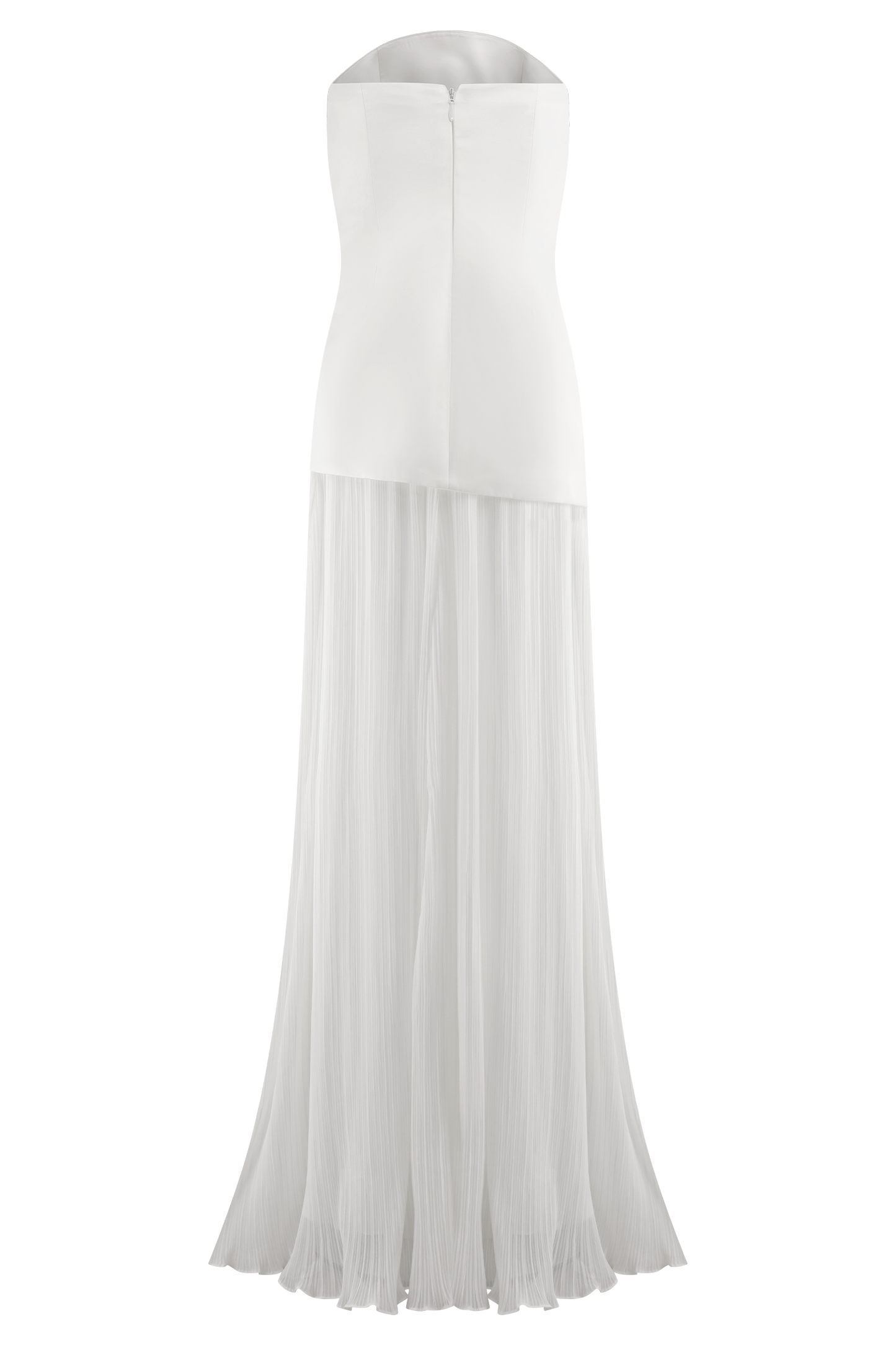 Juno Robe Maxi Plissée Sans Bretelles - Blanc
