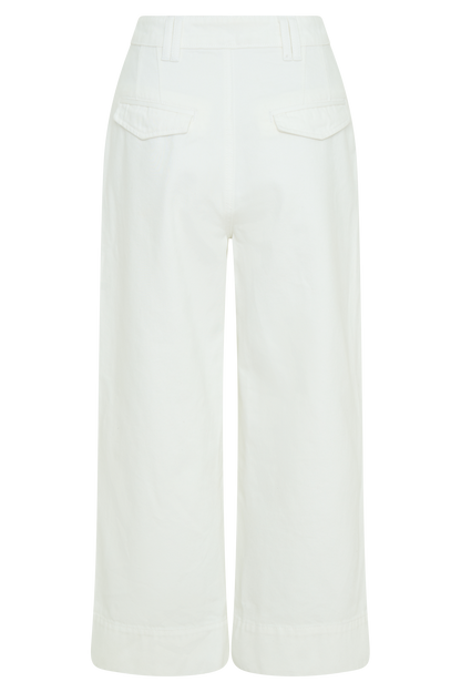 Jeans taille haute et jambe large, modèle Kaitlyn - Blanc