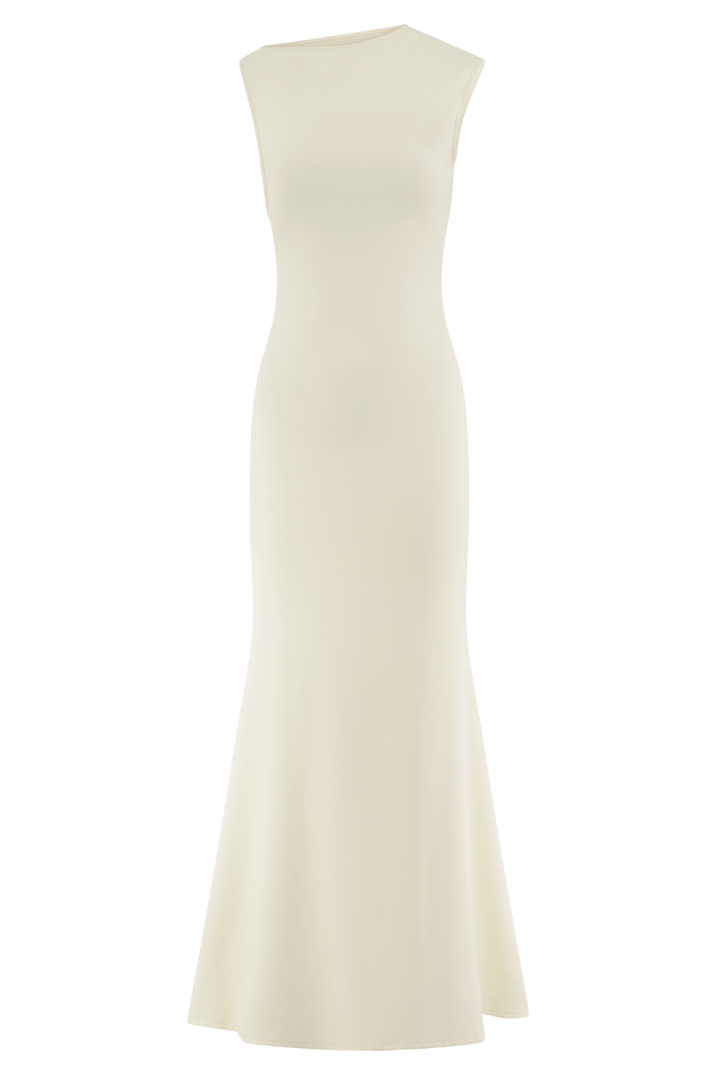 Robe longue en jersey scuba Katerina avec découpes - Ivoire