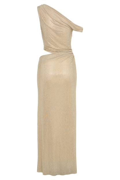 Robe maxi asymétrique Kenny Diamante - Or