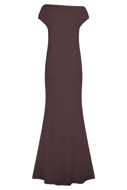 Robe Maxi Kinsley Slinky avec Fentes - Chocolat