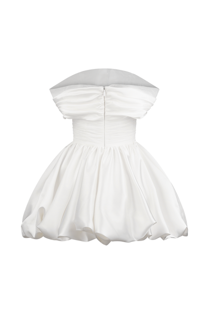Robe mini Lauretta à épaules dénudées - Blanche