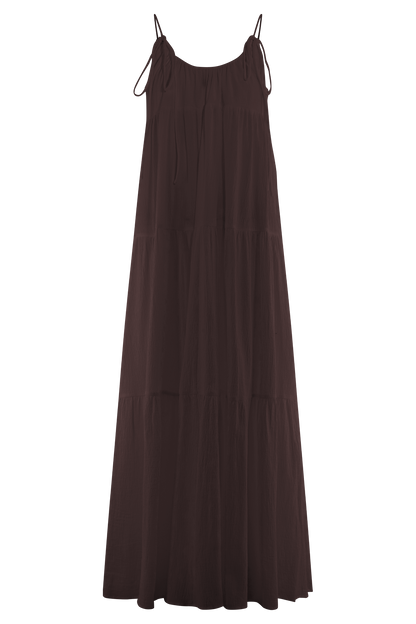 Top Lenny à nouer devant - Chocolat