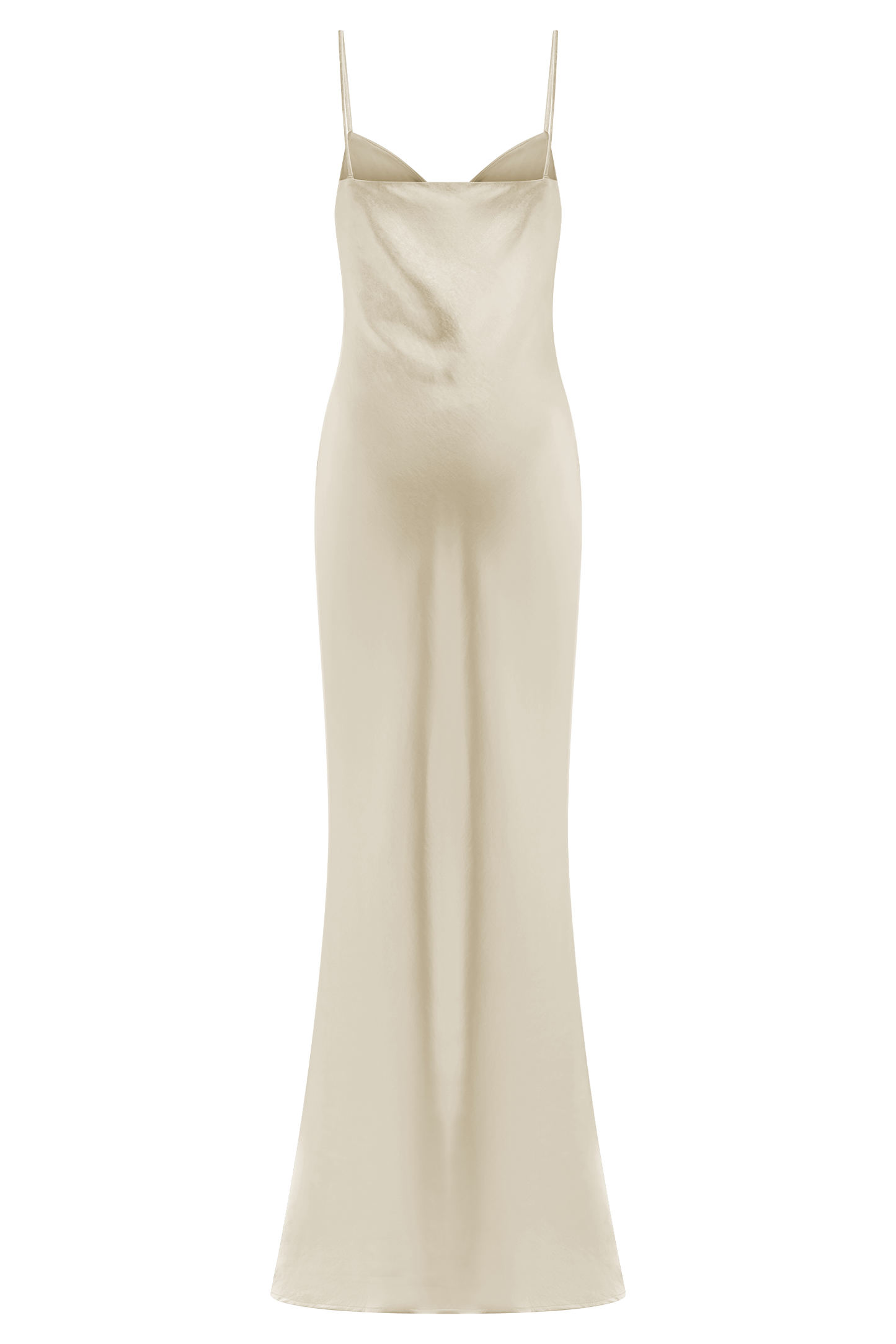 Robe Maxi en Satin à Manches Bouffantes Lilly - Or Poudré