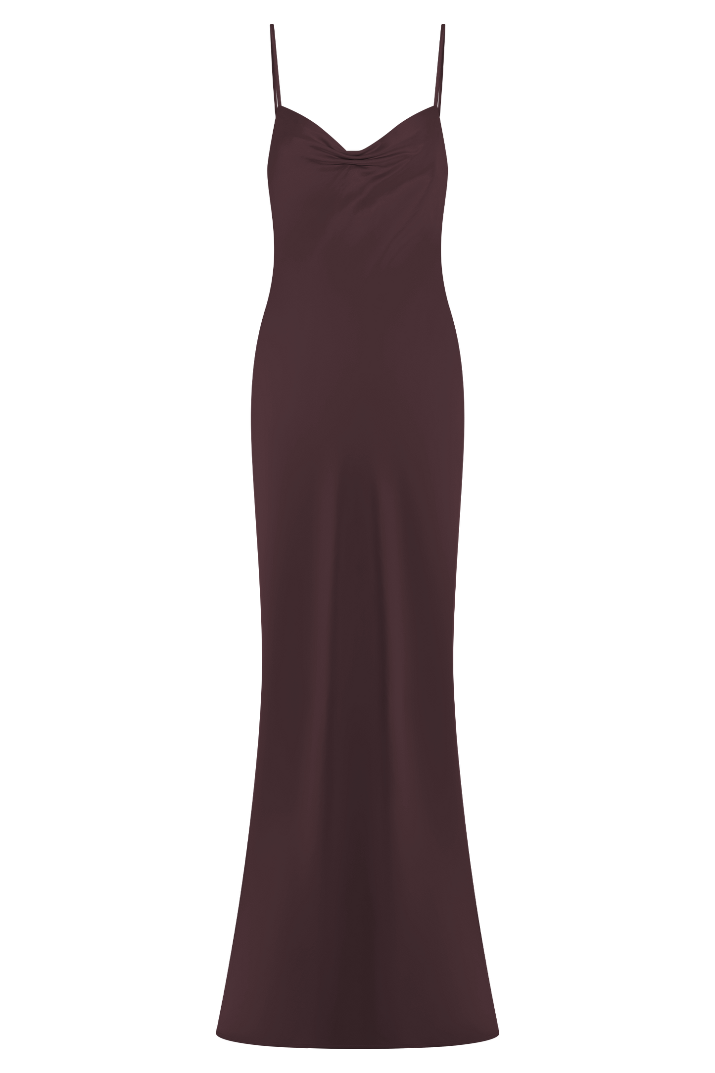 Robe Maxi Satin Lilly Sweetheart - Chocolat Noir