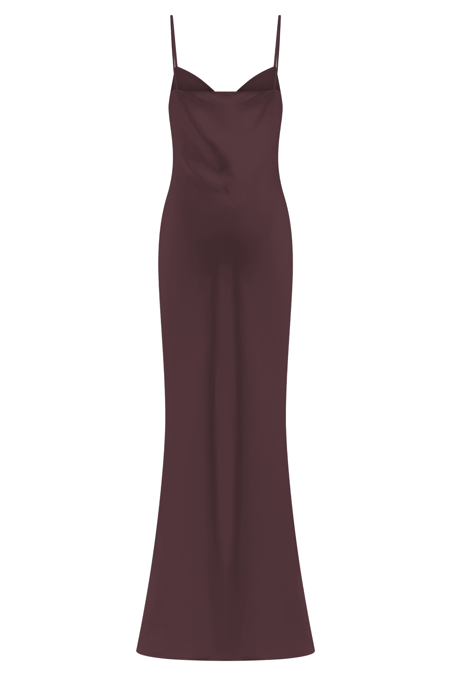 Robe Maxi Satin Lilly Sweetheart - Chocolat Noir